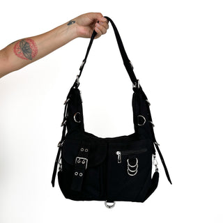 Canvas D-Ring Grommet Hobo Bags