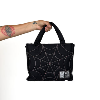 Recycled Nylon Spiderweb Puff Tote Bag by Wicked Misfit