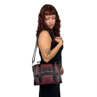 Nevermore Black Satchel Crossbody Bag