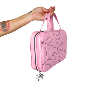 Spiderweb Puff Toiletry Bags with Built in clear Organizer