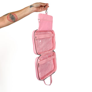 Spiderweb Puff Toiletry Bags with Built in clear Organizer