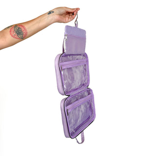 Spiderweb Puff Toiletry Bags with Built in clear Organizer