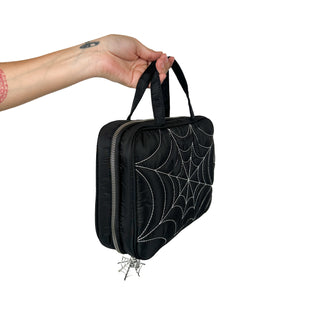 Spiderweb Puff Toiletry Bags with Built in clear Organizer