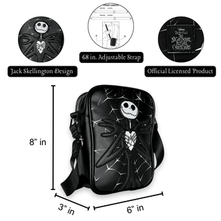 Jack Skellington Spiderweb Vertical Nightmare Before Christmas Crossbody Measurements