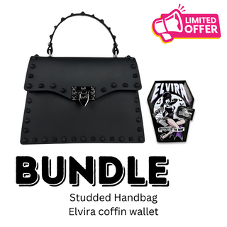 Studded handbag and Elvira coffin wallet bundle