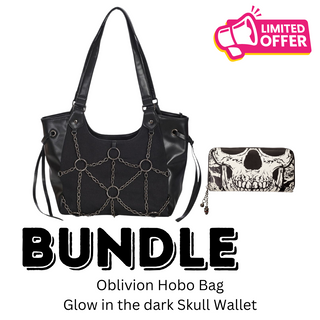 Oblivion Hobo Bag & Glow in the dark Skull Wallet Bundle