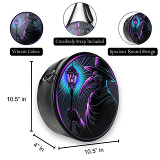 Plague Doctor Round Crossbody Bag Measurements