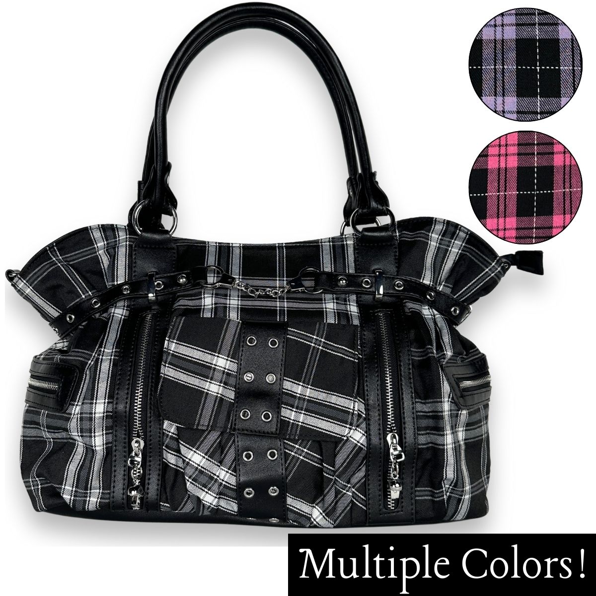 Punk Plaid Shoulder Bags Crossbody Bag Wicked Misfit