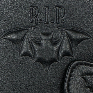 RIP Bat Coffin Wallet photo by Wicked Misfit up close 