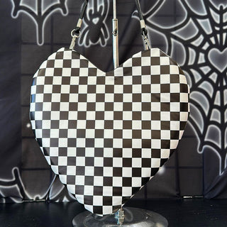Checker Heart Shoulder Bag