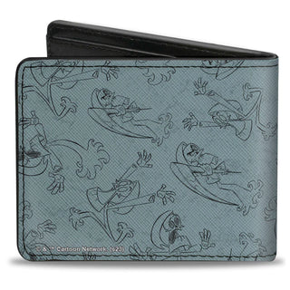The Grim Adventures of Billy & Mandy Group Pose And Grim Sketches Gray Bi Fold Wallet