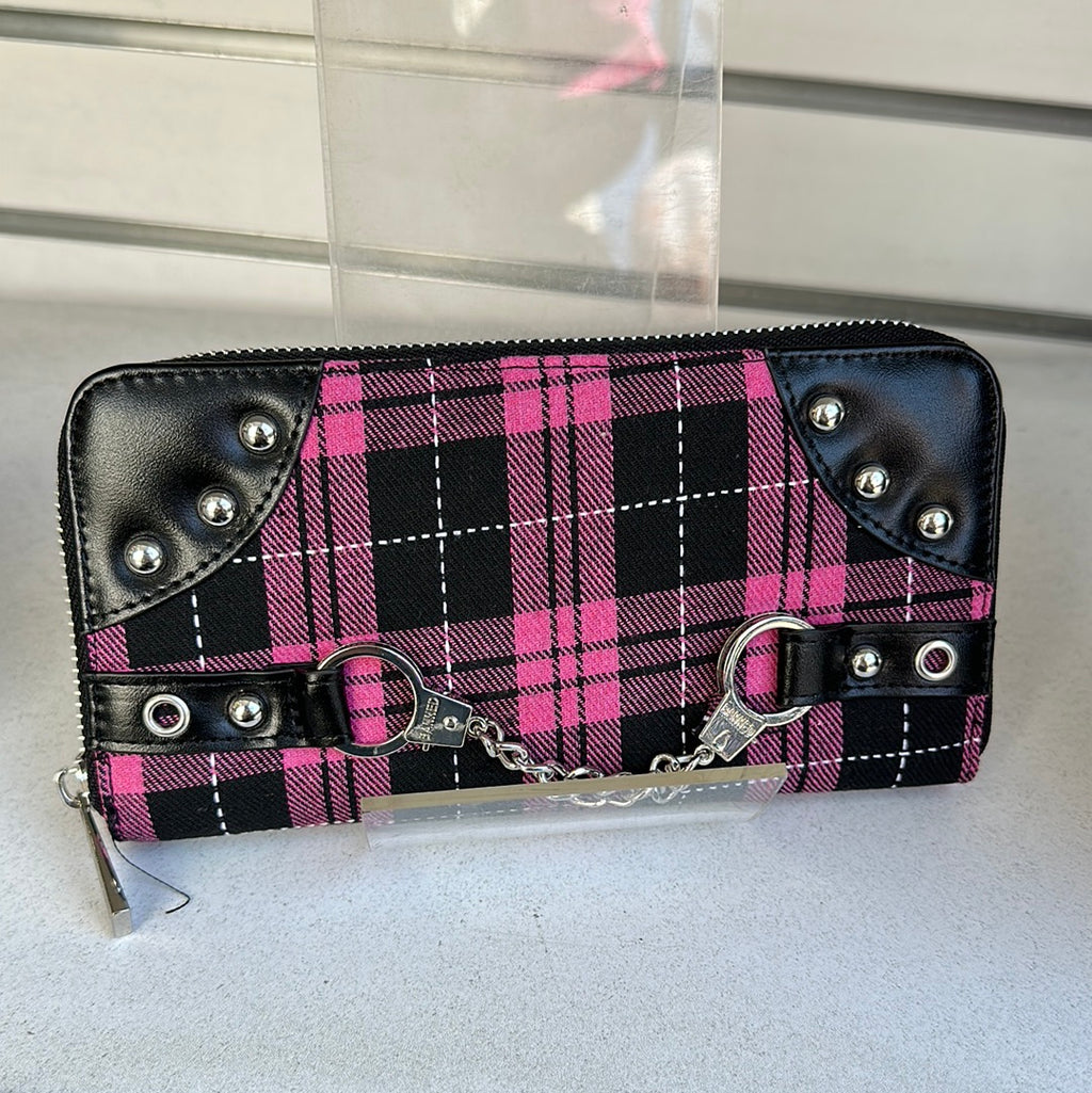 Wicked Wallet Pink Plaid handcuff wallet – Wicked Misfit