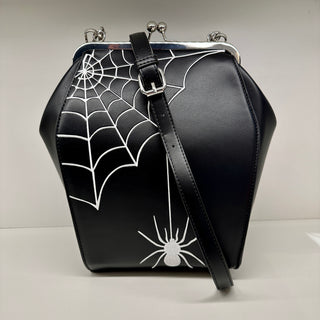 Embroidered Spiderweb Coffin Convertible Handbag
