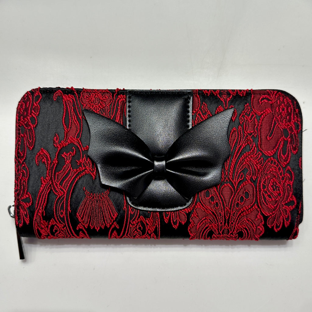 Red Damask Bat Bow Wallet – Wicked Misfit