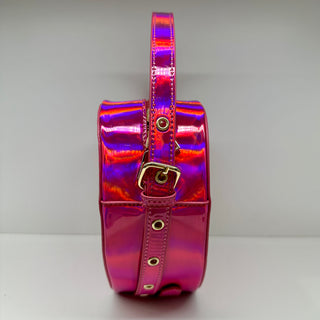 Metallic Pink Heart Convertible Shoulder Bag