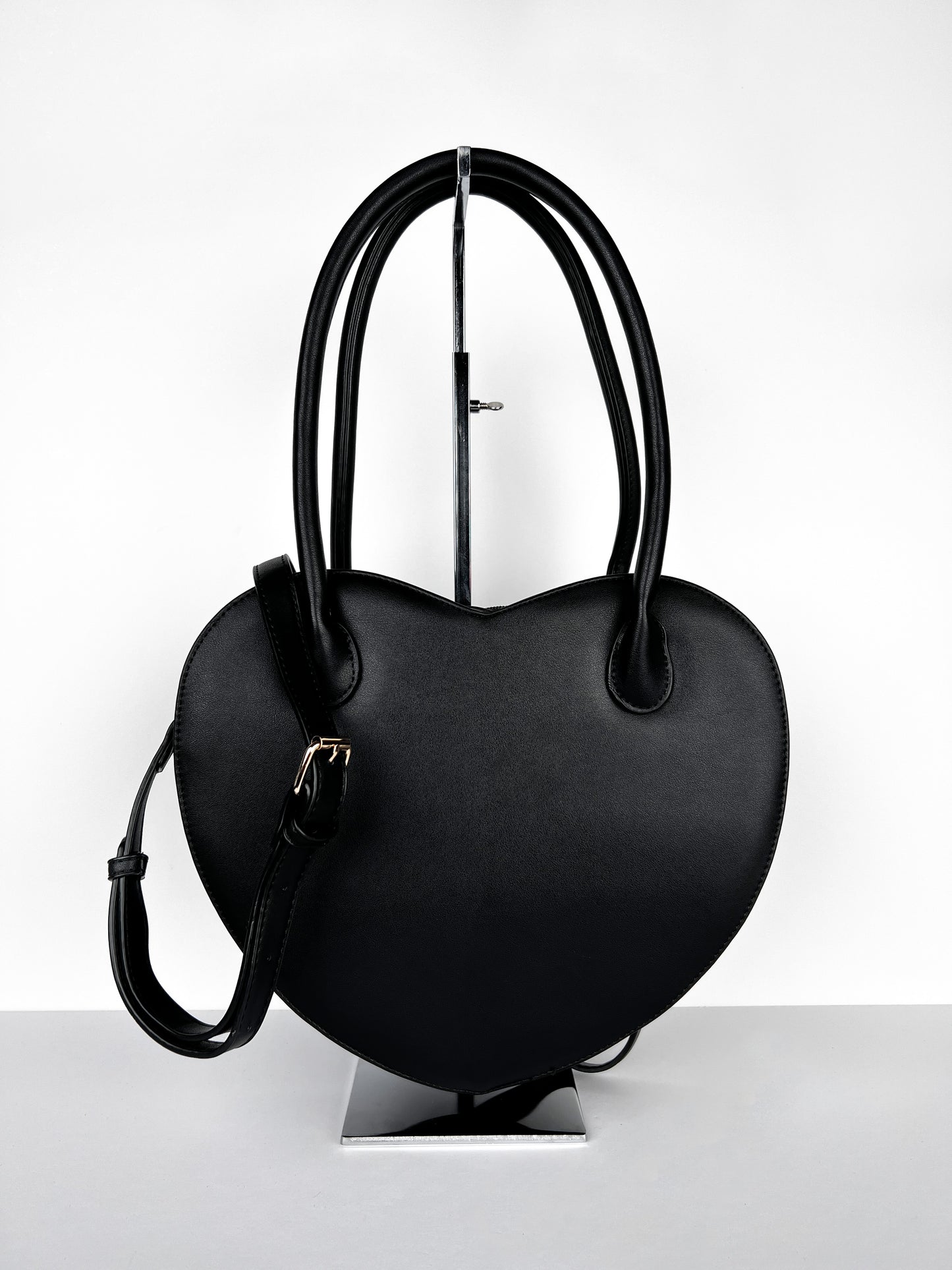 Oversized Black Heart Convertible Handbag