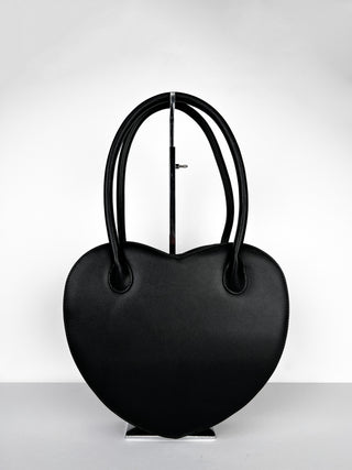 Oversized Black Heart Convertible Handbag