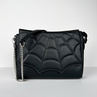 Quilted Spiderweb Crossbody Bag