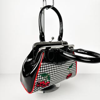 Cherry Plaid Convertible Kisslock bag