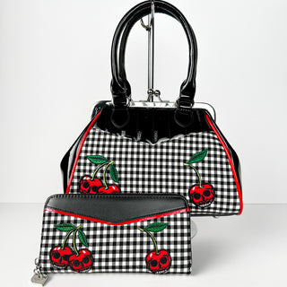 Cherry Plaid Convertible Kisslock bag